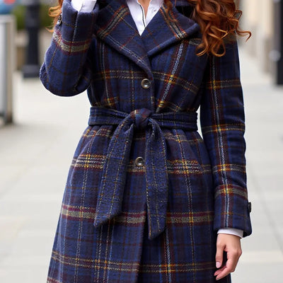 Aurélie | Manteau à Carreaux Classique